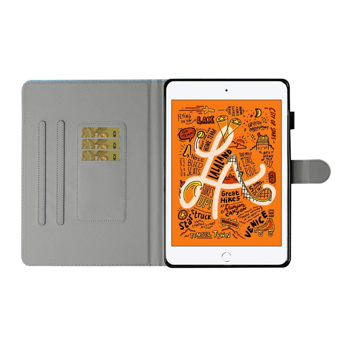 Printing Skin Leather Tablet Shell for iPad mini (2019) 7.9 inch/4/3/2/1