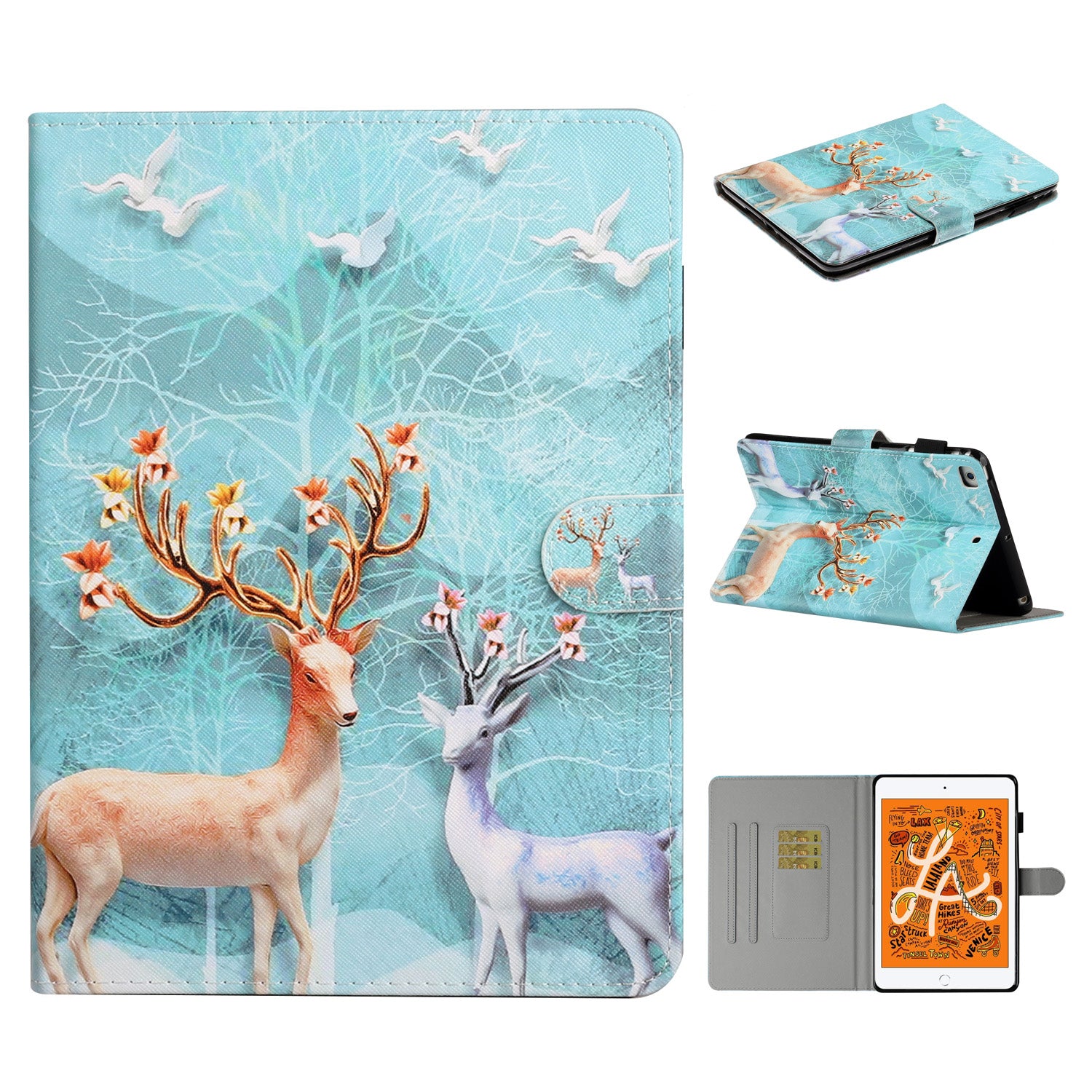 Printing Skin Leather Tablet Shell for iPad mini (2019) 7.9 inch/4/3/2/1