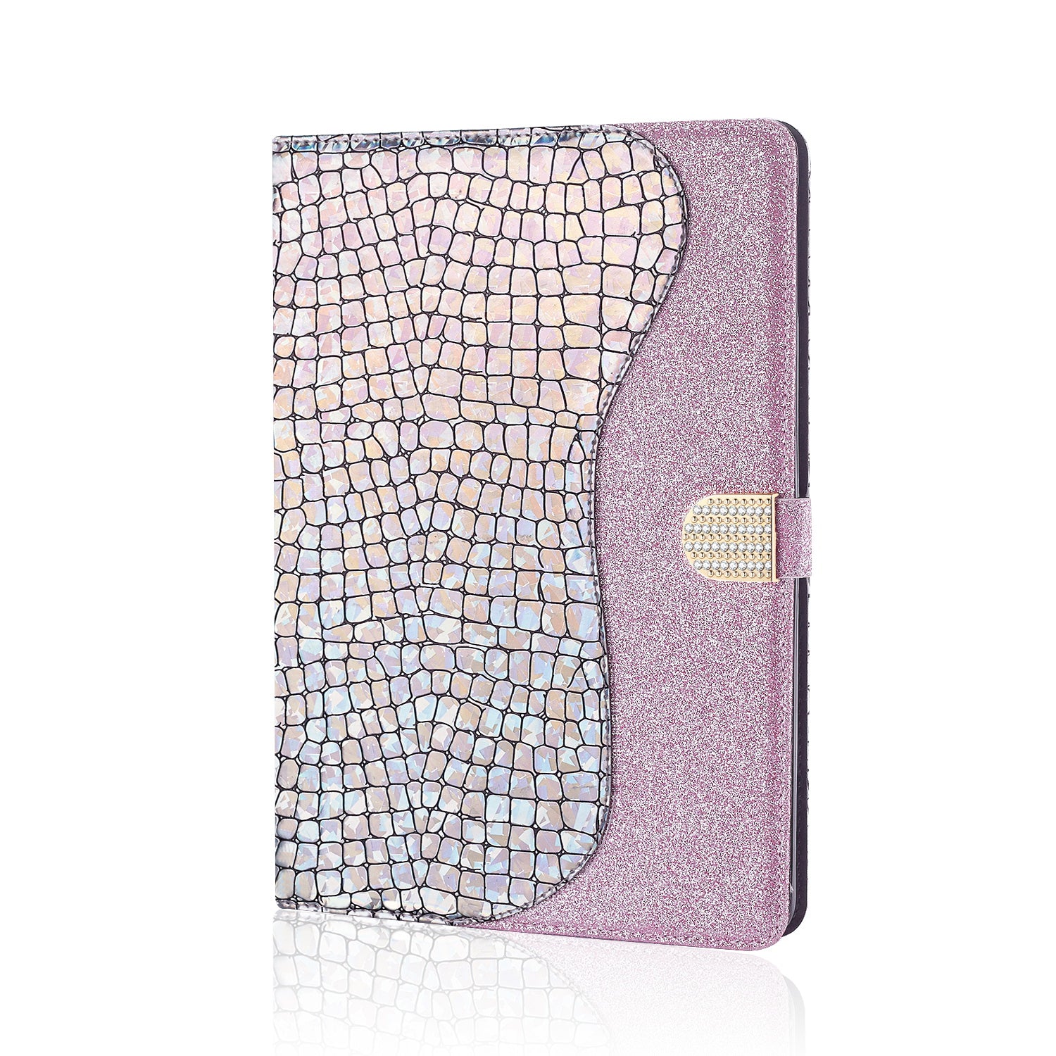 Crocodile Texture Flash Powder Leather Stand Tablet Case with Card Slots for iPad Pro 11-inch (2020)