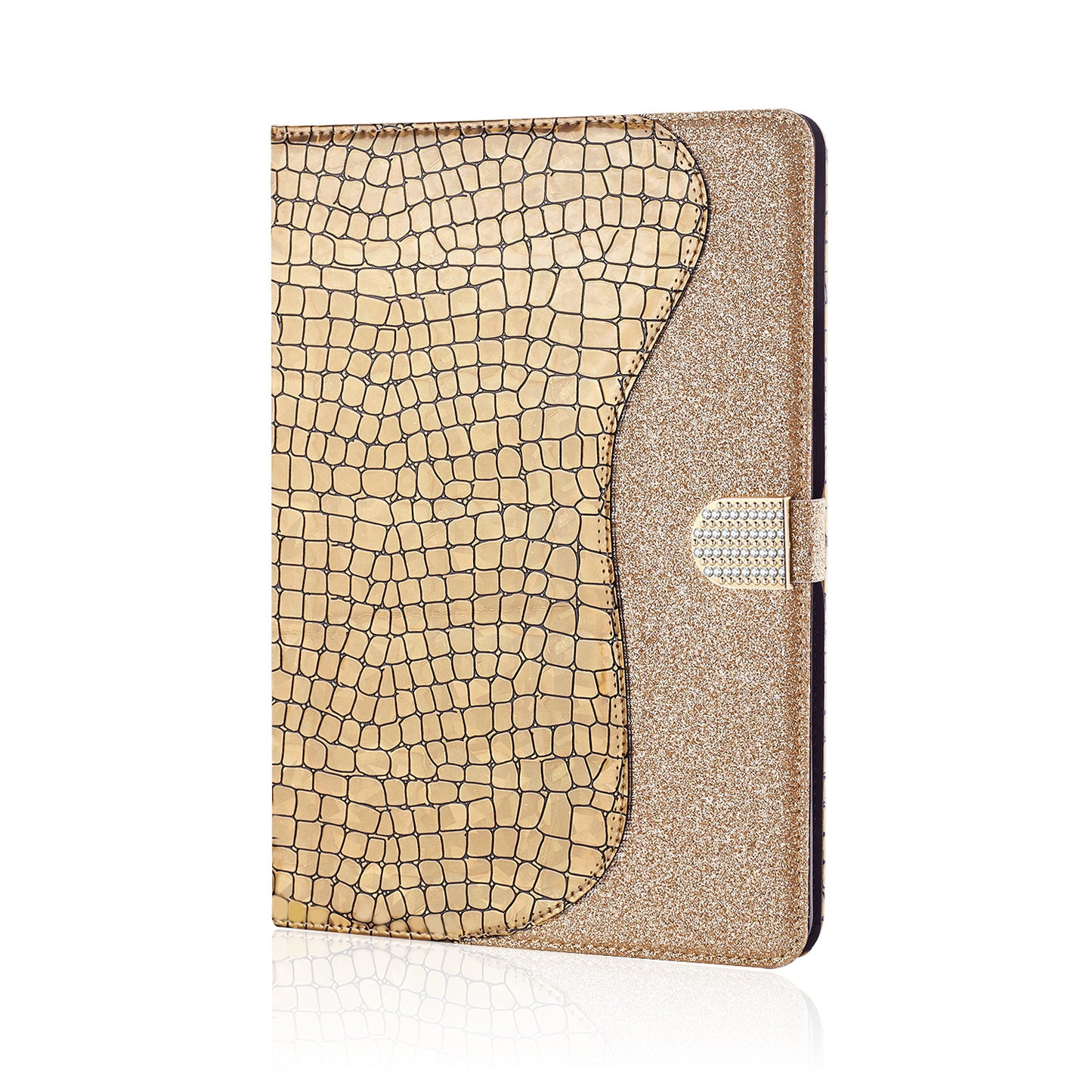 Crocodile Texture Flash Powder Leather Stand Tablet Case with Card Slots for iPad Pro 11-inch (2020)