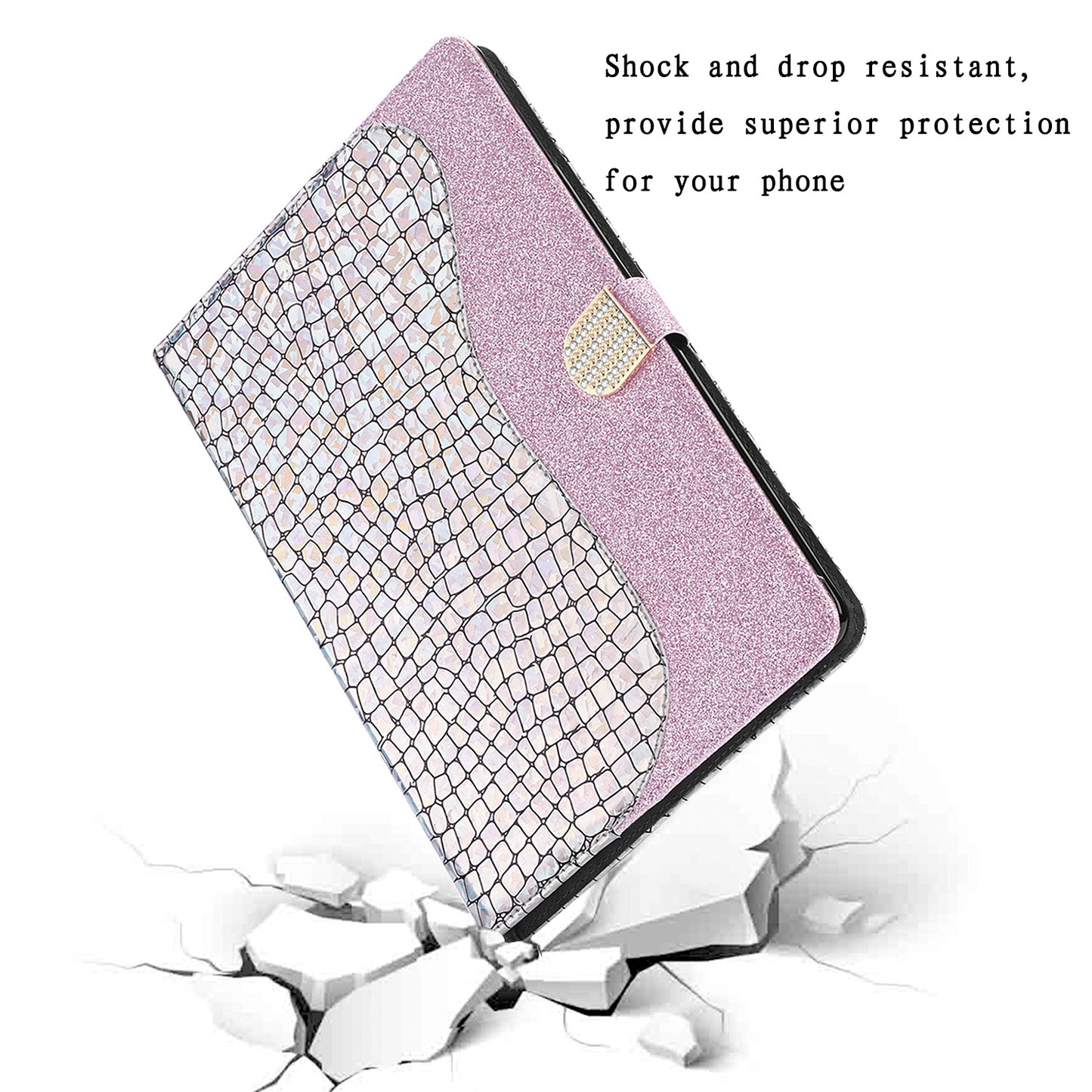 Crocodile Skin Flash Powder Leather Tablet Case for iPad 9.7-inch (2018) / 9.7-inch (2017) / Pro 9.7 inch (2016) / Air 2 / Air (2013)