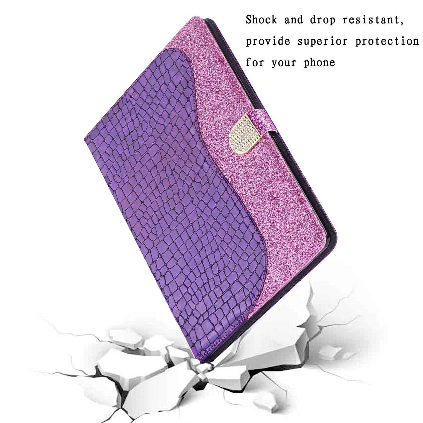Crocodile Skin Flash Powder Leather Tablet Case for iPad 9.7-inch (2018) / 9.7-inch (2017) / Pro 9.7 inch (2016) / Air 2 / Air (2013)