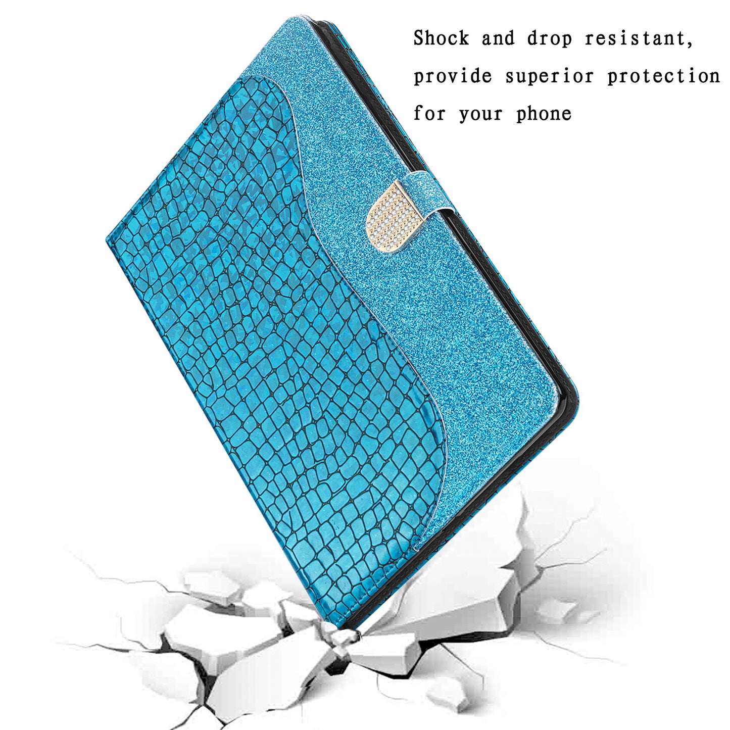 Crocodile Skin Flash Powder Leather Tablet Case for iPad 9.7-inch (2018) / 9.7-inch (2017) / Pro 9.7 inch (2016) / Air 2 / Air (2013)