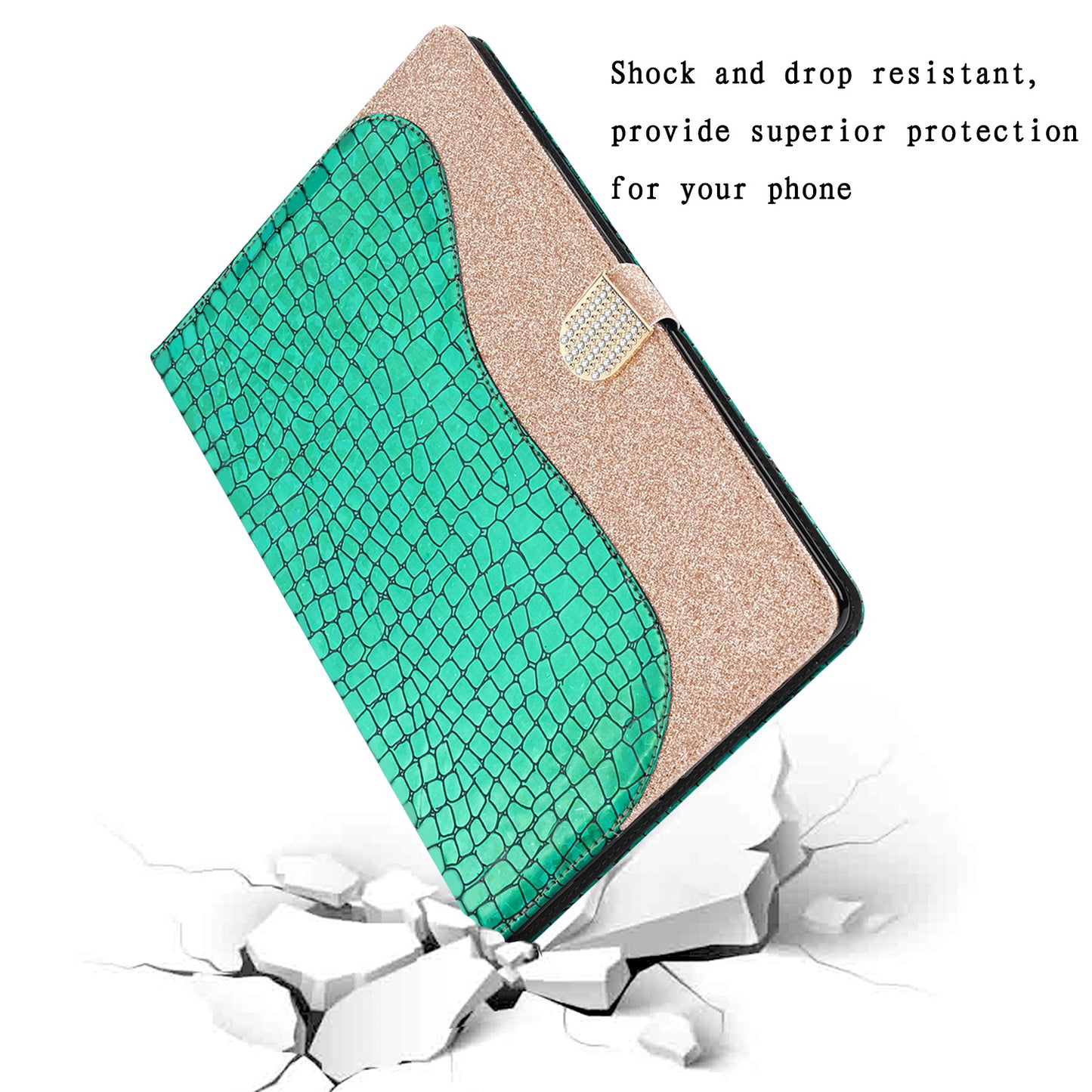 Crocodile Skin Flash Powder Leather Tablet Case for iPad 9.7-inch (2018) / 9.7-inch (2017) / Pro 9.7 inch (2016) / Air 2 / Air (2013)
