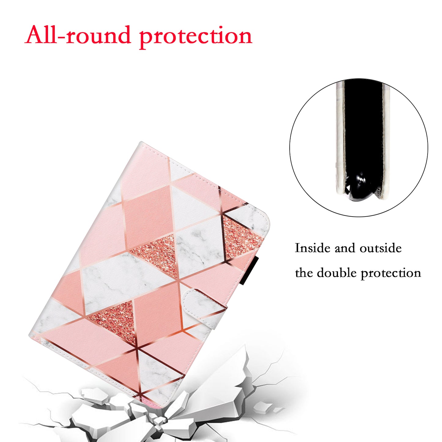 Pattern Printing Leather Wallet Case for iPad mini (2019) 7.9 inch