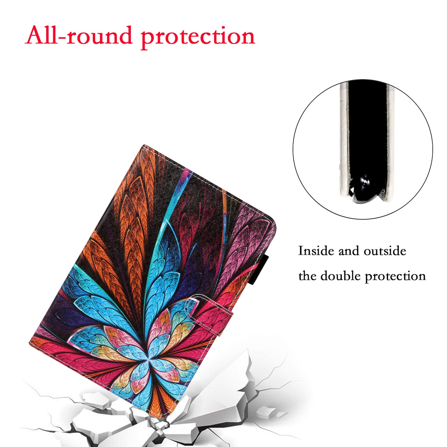 Pattern Printing Leather Wallet Case for iPad mini (2019) 7.9 inch