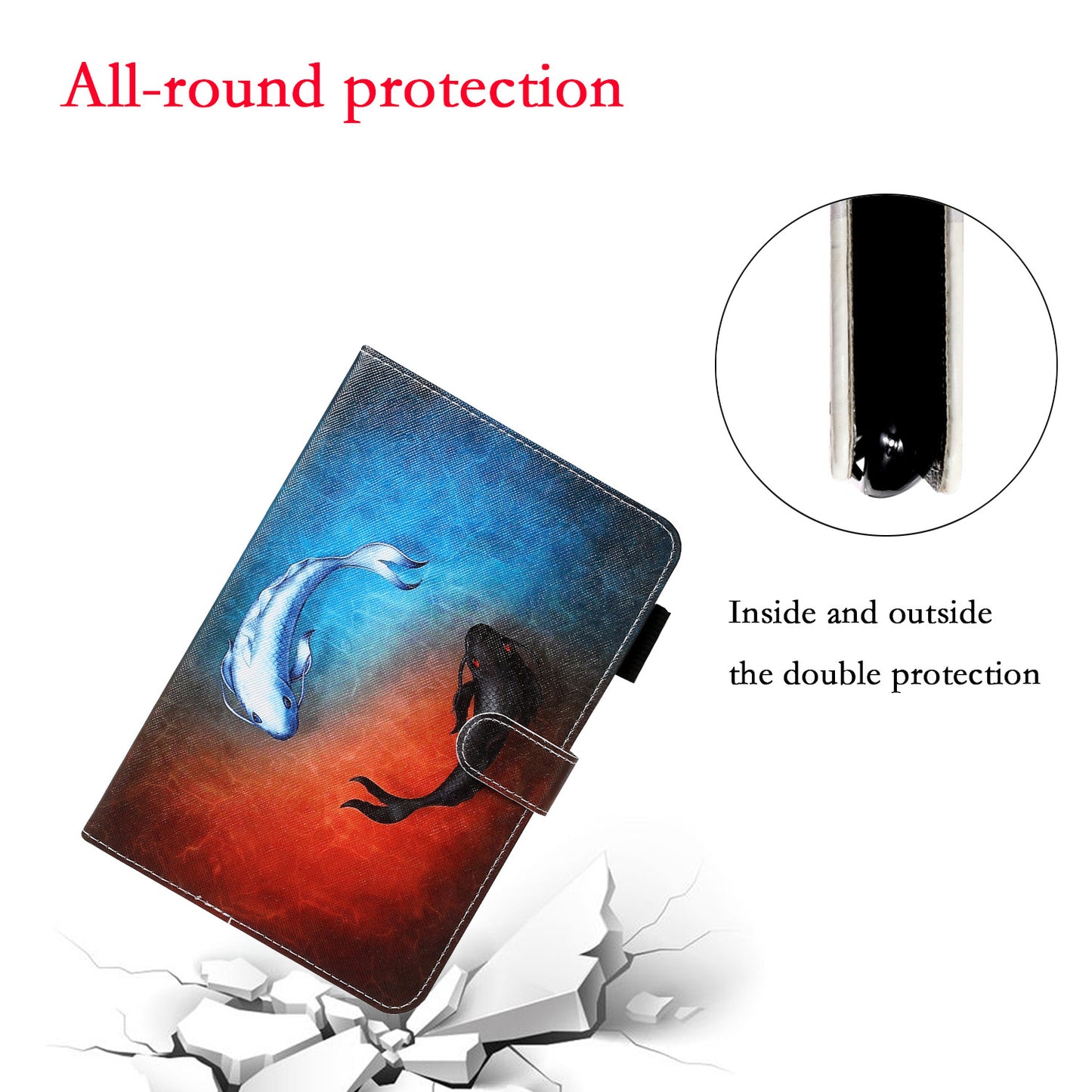 Full Protected Anti-Drop Pattern Printing Leather Wallet Stand Case for iPad 9.7-inch (2018) / 9.7-inch (2017) / Pro 9.7 inch (2016) / Air 2 / Air (2013)
