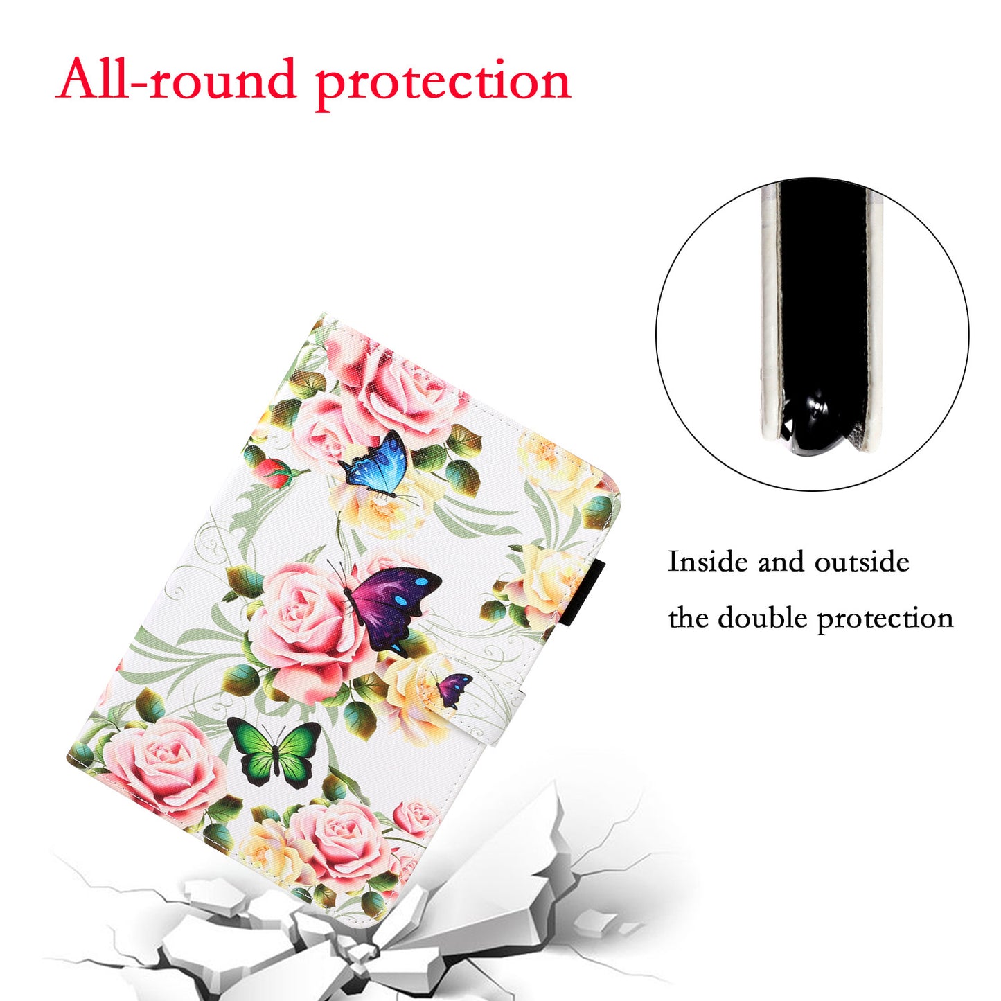 Full Protected Anti-Drop Pattern Printing Leather Wallet Stand Case for iPad 9.7-inch (2018) / 9.7-inch (2017) / Pro 9.7 inch (2016) / Air 2 / Air (2013)
