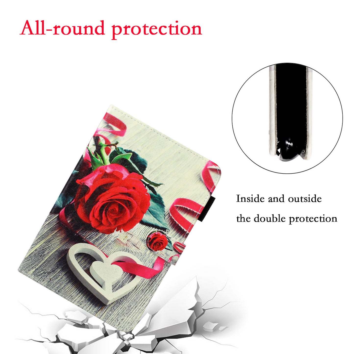 Full Protected Anti-Drop Pattern Printing Leather Wallet Stand Case for iPad 9.7-inch (2018) / 9.7-inch (2017) / Pro 9.7 inch (2016) / Air 2 / Air (2013)