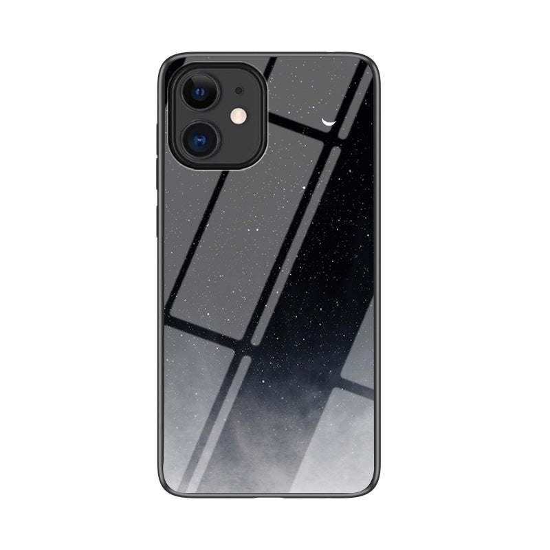Starry Sky Pattern Tempered Glass + PC + TPU Combo Back Case for iPhone 12 mini