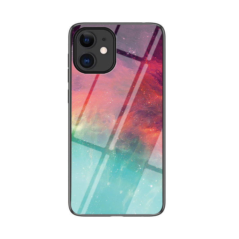 Starry Sky Pattern Tempered Glass + PC + TPU Combo Back Case for iPhone 12 mini
