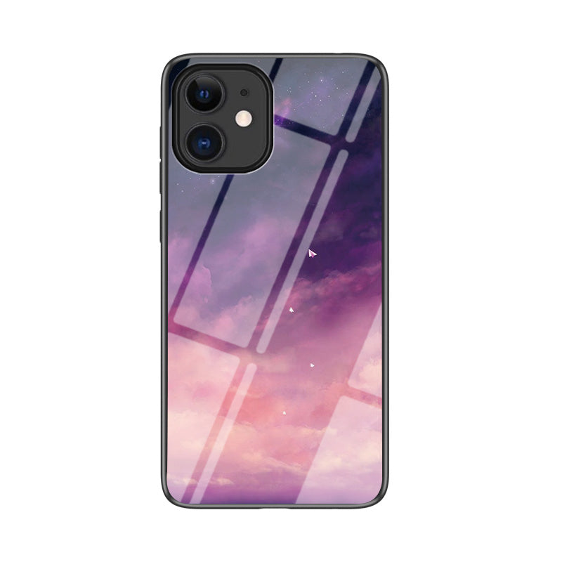 Starry Sky Pattern Tempered Glass + PC + TPU Combo Back Case for iPhone 12 mini
