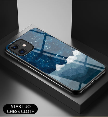 Starry Sky Pattern Tempered Glass + PC + TPU Combo Back Case for iPhone 12 mini