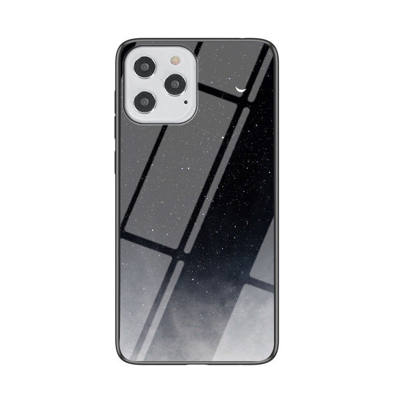 Starry Sky Tempered Glass + PC + TPU Protection	Hybrid Case for iPhone 12 Pro/12