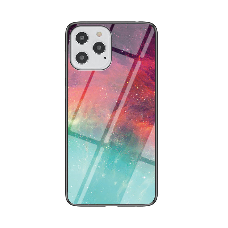 Starry Sky Tempered Glass + PC + TPU Protection	Hybrid Case for iPhone 12 Pro/12