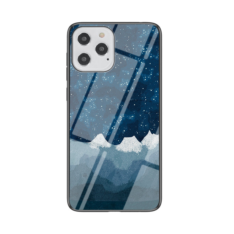 Starry Sky Tempered Glass + PC + TPU Protection	Hybrid Case for iPhone 12 Pro/12