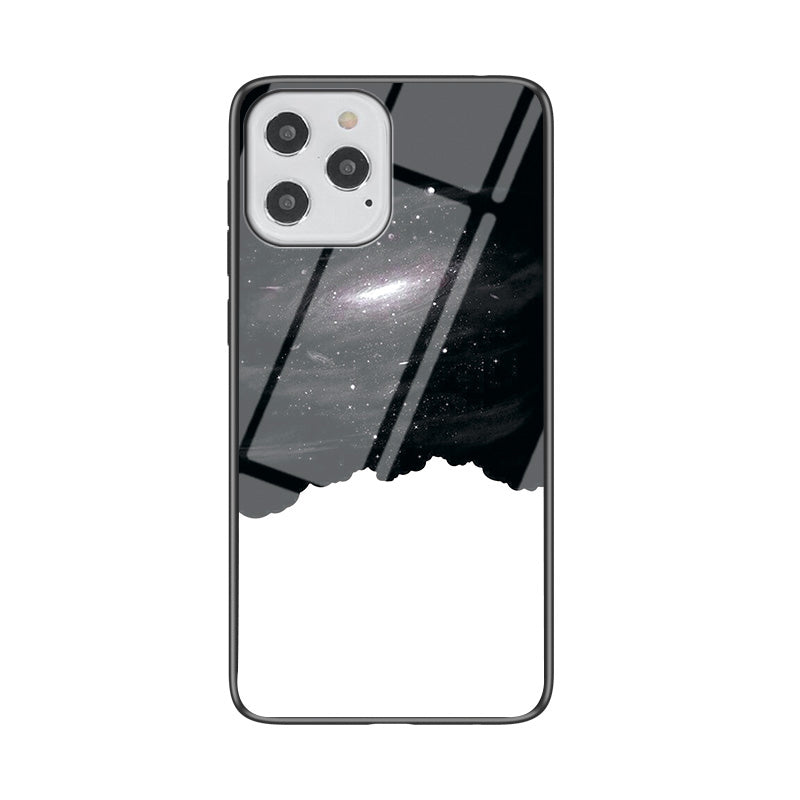 Starry Sky Tempered Glass + PC + TPU Protection	Hybrid Case for iPhone 12 Pro/12