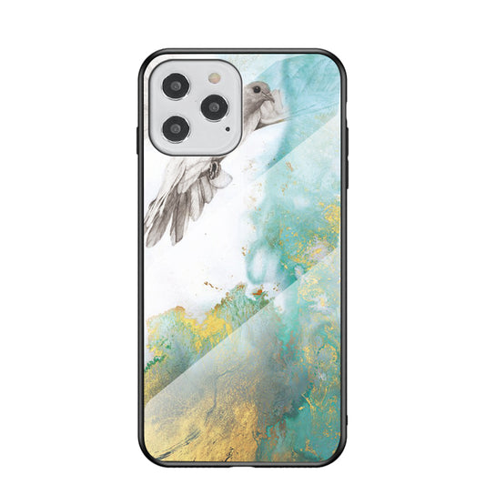Marble Texture Tempered Glass + PC + TPU Combo Case for iPhone 12 Pro/12