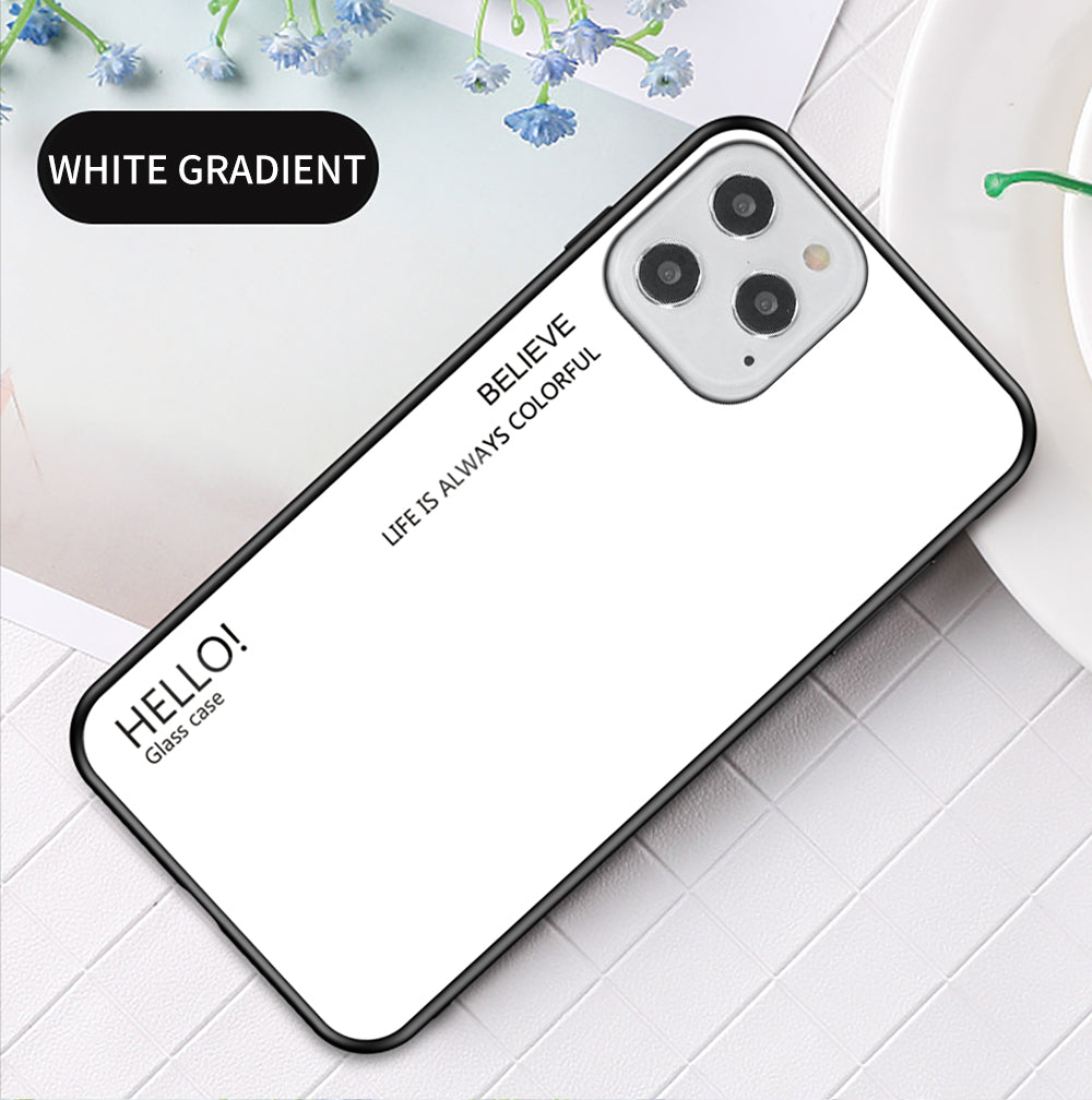 Gradient Color Tempered Glass + PC + TPU Shell for iPhone 12 Pro/12