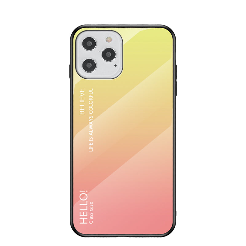 Gradient Color Tempered Glass + PC + TPU Shell for iPhone 12 Pro/12