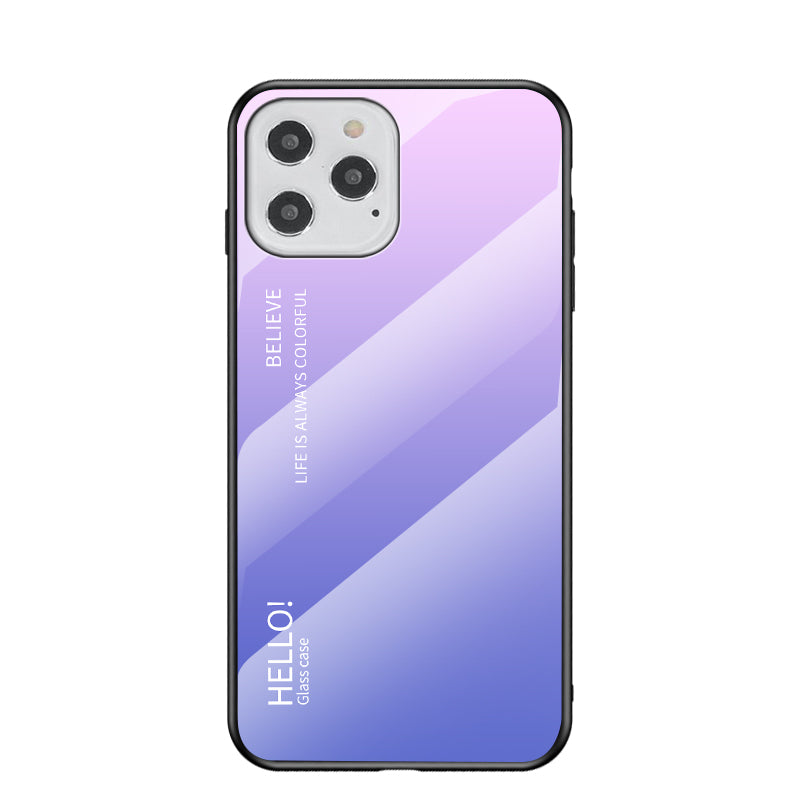 Gradient Color Tempered Glass + PC + TPU Shell for iPhone 12 Pro/12