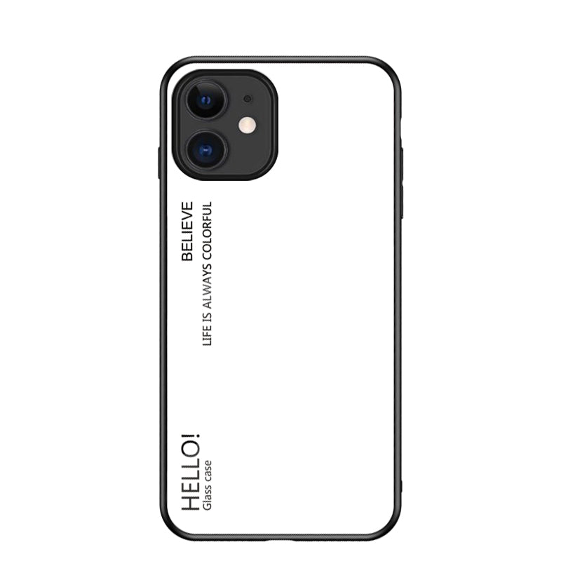 Gradient Color Tempered Glass + PC + TPU Hybrid Case for iPhone 12 mini