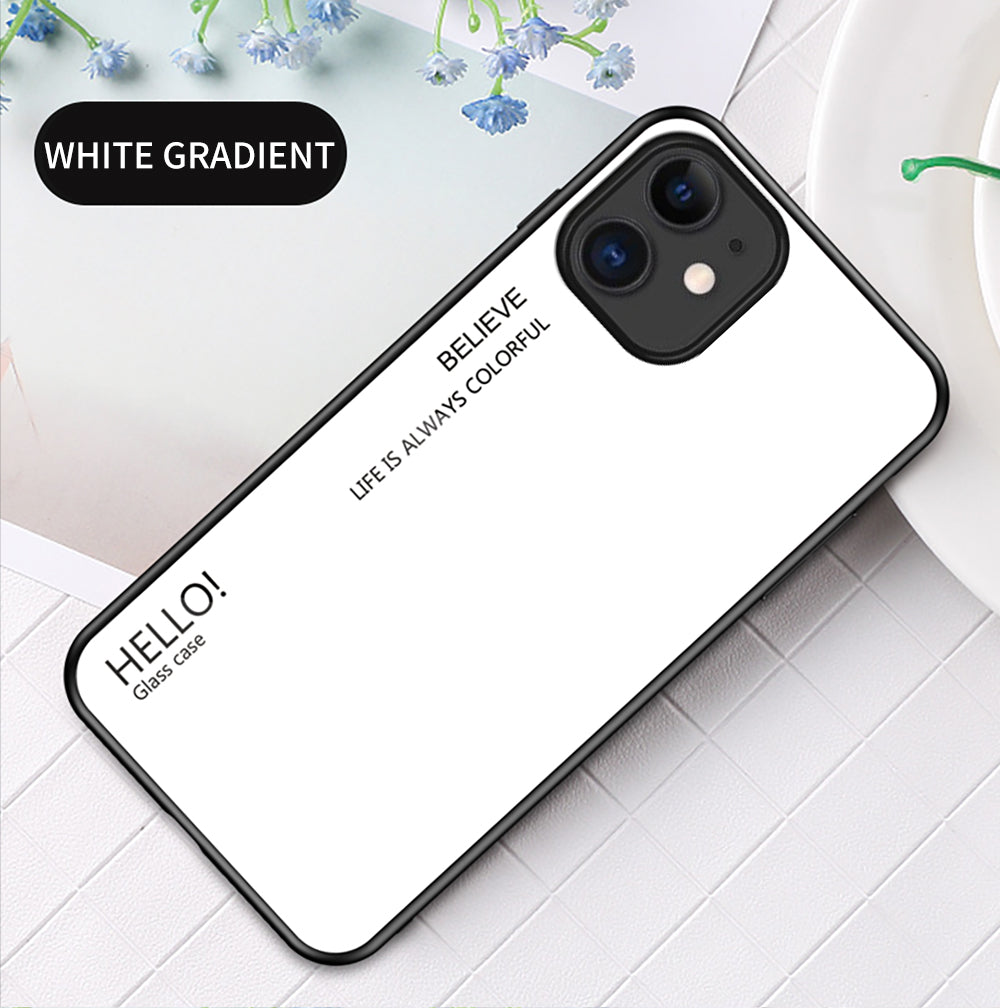 Gradient Color Tempered Glass + PC + TPU Hybrid Case for iPhone 12 mini