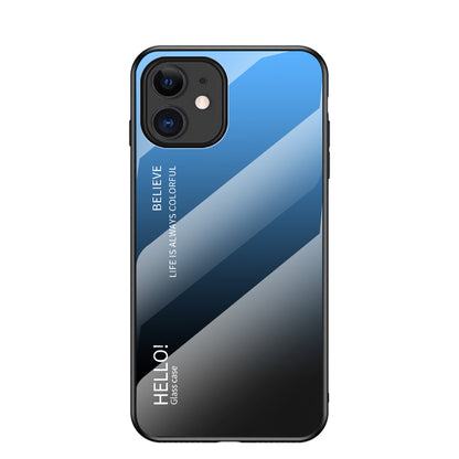 Gradient Color Tempered Glass + PC + TPU Hybrid Case for iPhone 12 mini