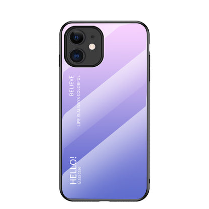 Gradient Color Tempered Glass + PC + TPU Hybrid Case for iPhone 12 mini