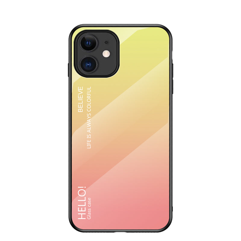 Gradient Color Tempered Glass + PC + TPU Hybrid Case for iPhone 12 mini