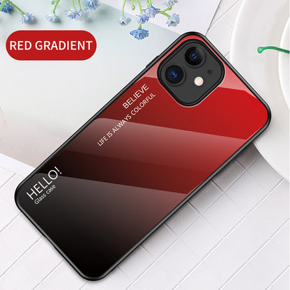 Gradient Color Tempered Glass + PC + TPU Hybrid Case for iPhone 12 mini