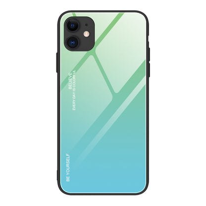 Gradient Color Shell Tempered Glass + PC + TPU Hybrid Case for iPhone 12 Pro/12