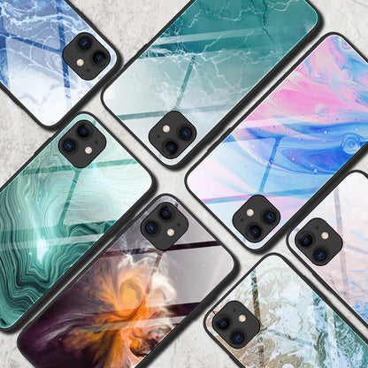 Marble Skin Tempered Glass + TPU Shell for iPhone 12 Pro/12