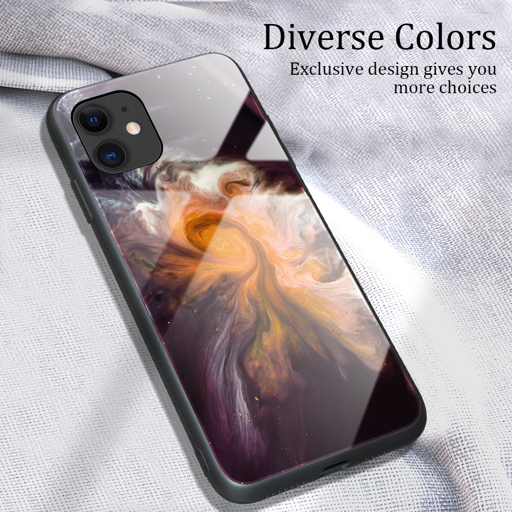 Marble Skin Tempered Glass + TPU Shell for iPhone 12 Pro/12