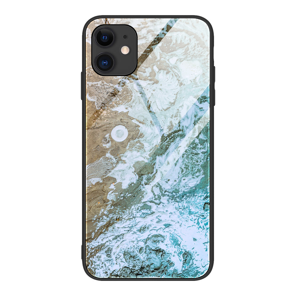 Marble Skin Tempered Glass + TPU Shell for iPhone 12 Pro/12