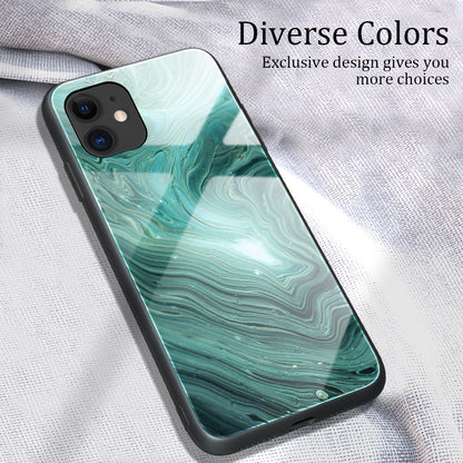 Marble Skin Tempered Glass Back + TPU Shell for iPhone 12 Pro Max 6.7 inch