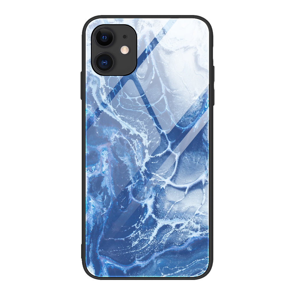 Marble Skin Tempered Glass Back + TPU Shell for iPhone 12 Pro Max 6.7 inch