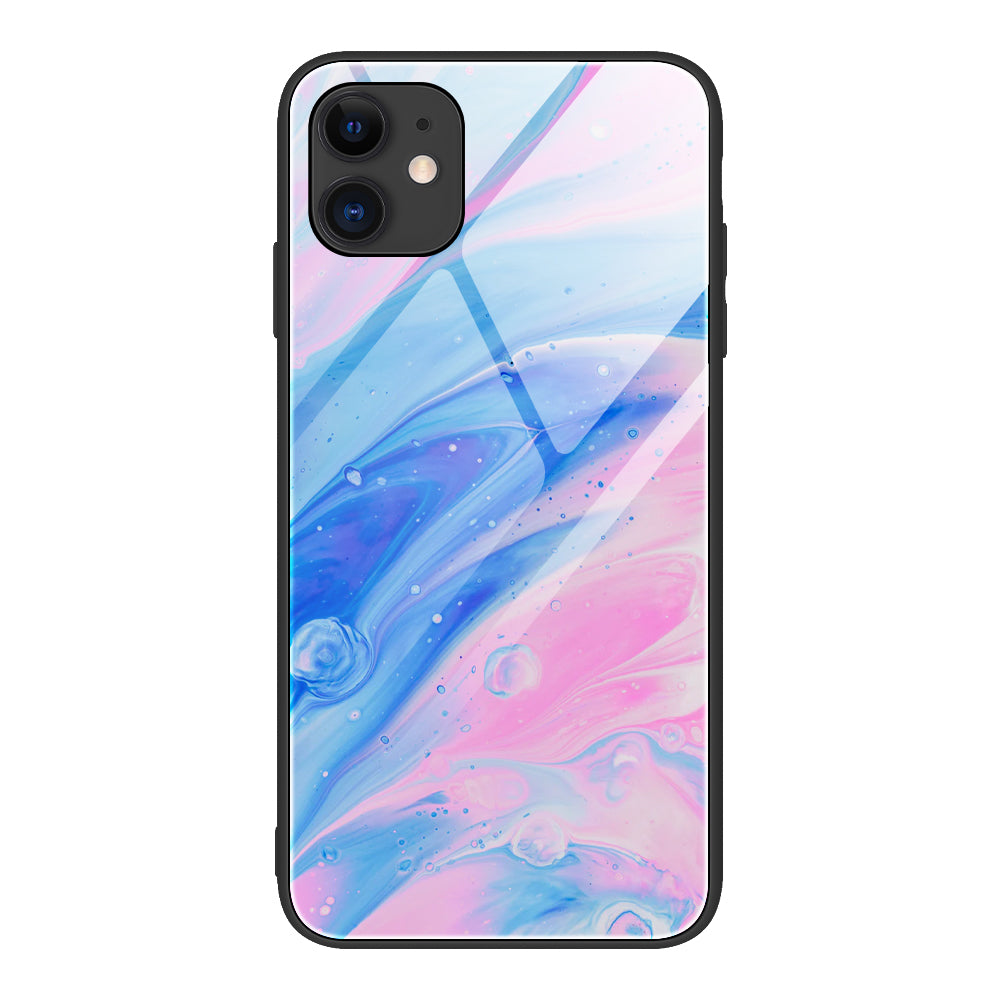 Marble Skin Tempered Glass Back + TPU Shell for iPhone 12 Pro Max 6.7 inch