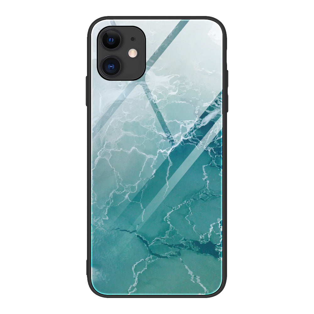 Marble Skin Tempered Glass Back + TPU Shell for iPhone 12 Pro Max 6.7 inch