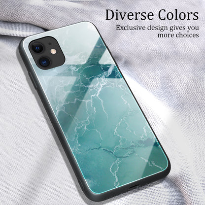 Marble Skin Tempered Glass Back + TPU Shell for iPhone 12 Pro Max 6.7 inch