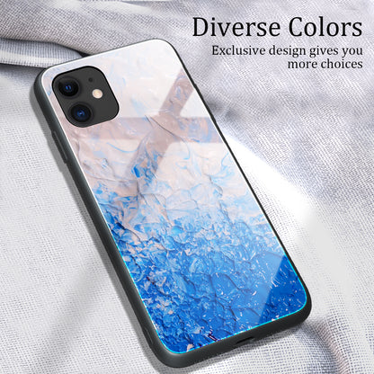 Marble Skin Tempered Glass Back + TPU Shell for iPhone 12 Pro Max 6.7 inch