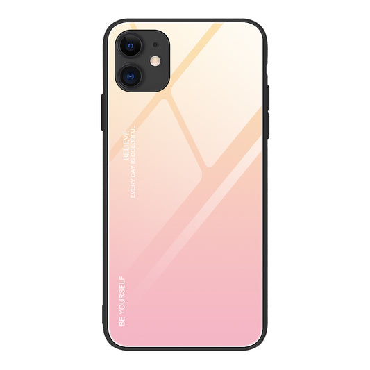 Gradient Color Tempered Glass + PC + TPU Combo Back Case for iPhone 12 mini