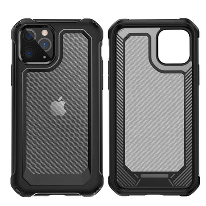 Carbon Fiber Texture PC + TPU Combo Case for iPhone 11 Pro Max 6.5 inch