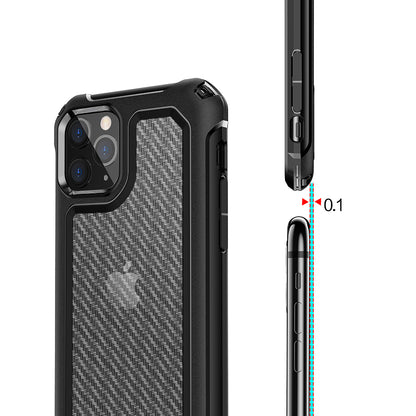 Carbon Fiber Texture PC + TPU Combo Case for iPhone 11 Pro Max 6.5 inch
