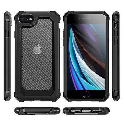 Carbon Fiber Texture PC + TPU Hybrid Phone Case for iPhone 7/8/SE (2020)/SE (2022)
