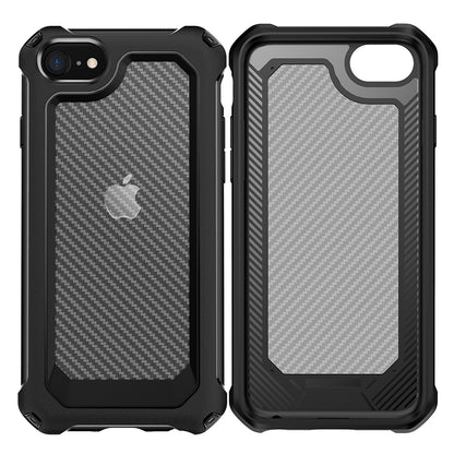 Carbon Fiber Texture PC + TPU Hybrid Phone Case for iPhone 7/8/SE (2020)/SE (2022)