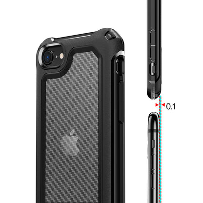 Carbon Fiber Texture PC + TPU Hybrid Phone Case for iPhone 7/8/SE (2020)/SE (2022)