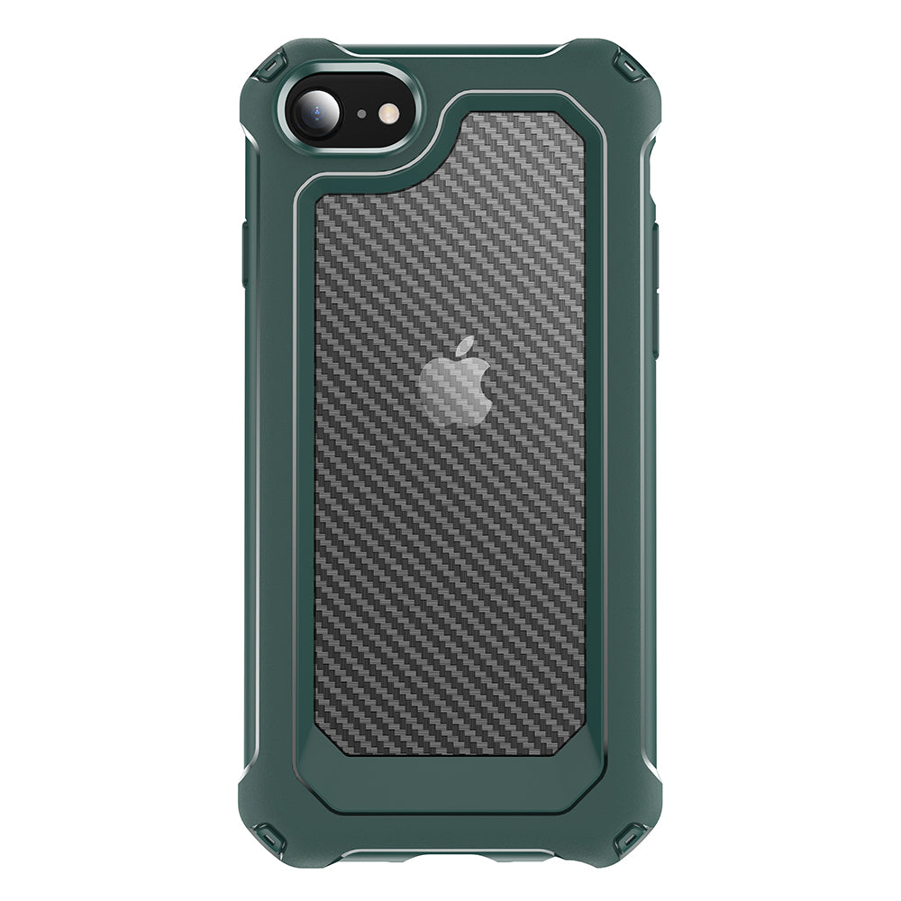 Carbon Fiber Texture PC + TPU Hybrid Phone Case for iPhone 7/8/SE (2020)/SE (2022)