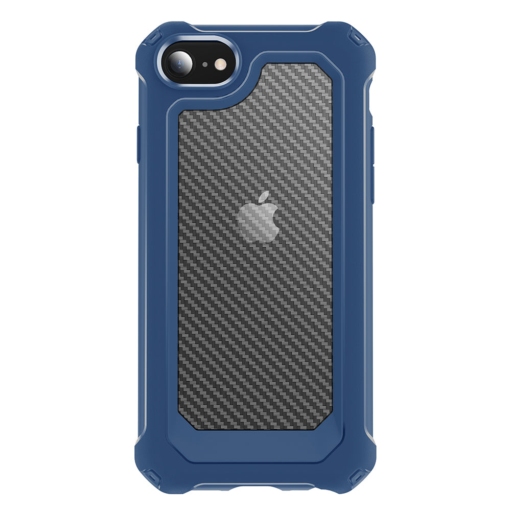 Carbon Fiber Texture PC + TPU Hybrid Phone Case for iPhone 7/8/SE (2020)/SE (2022)
