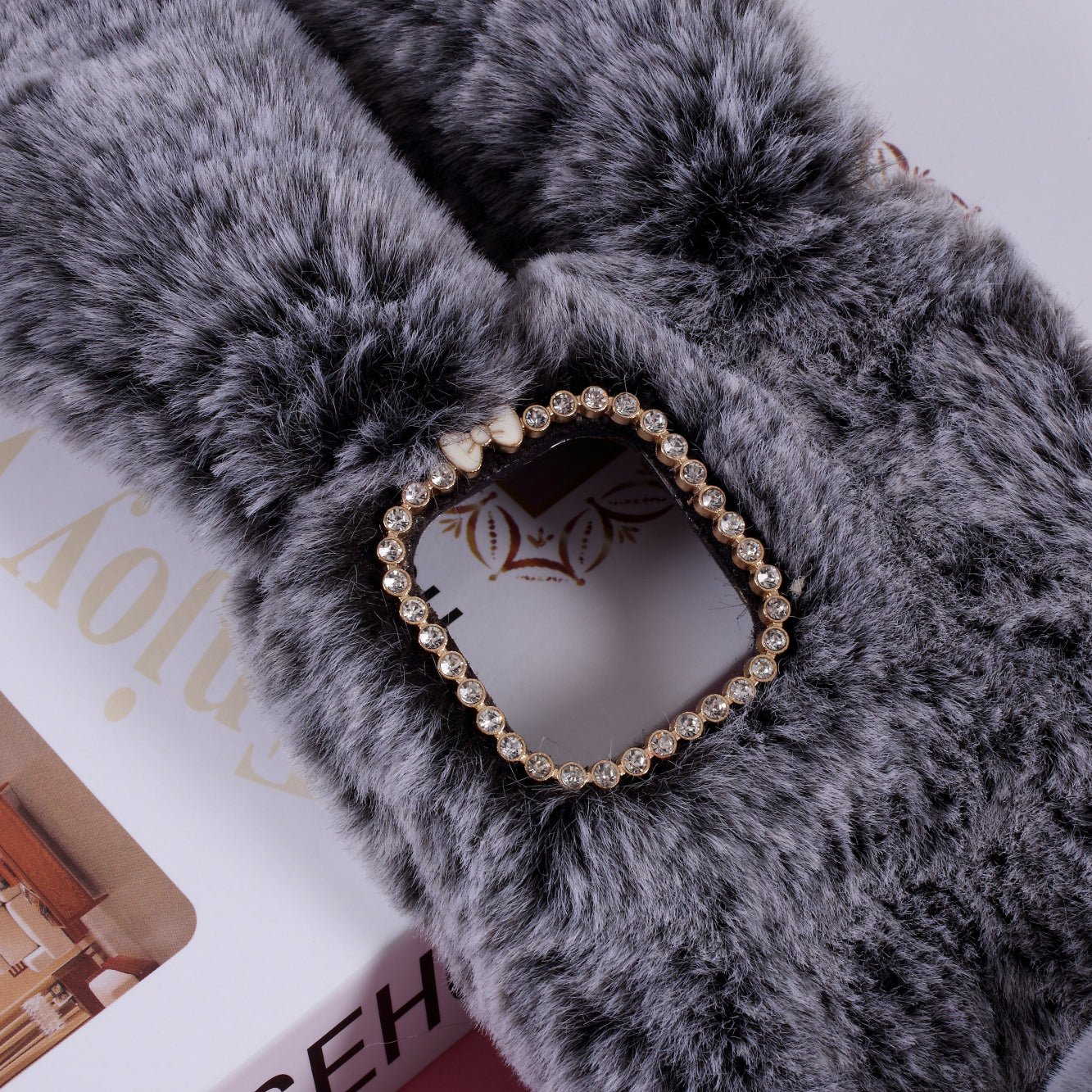 Rabbit Shape Fluffy Fur Coated TPU Protection Case for iPhone 12 Pro/12